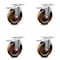 Service Caster 5 Inch High Temp Phenolic Swivel Top Plate Caster Set with Total Lock Brake SCC SCC-TTL20S514-PHRHT-4 - alternate 1